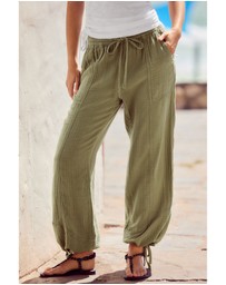 NEXT - 100% Cotton Double Cloth Pull-On Wide Leg Trousers