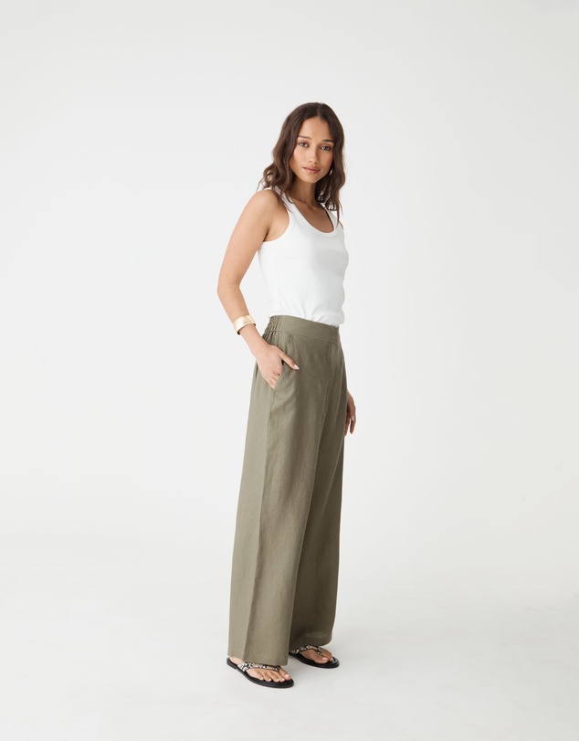 Forcast - Ami Linen Elastic Back Pants