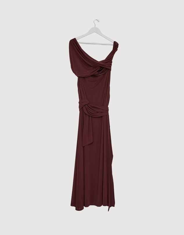 Revibe - Repaired CHANCERY Margot One Shoulder Drape Maxi Dress - AU 6