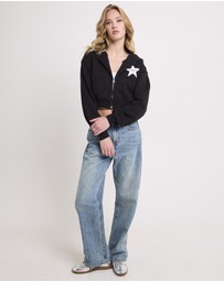 Subtitled - Stargazer Cropped Zip Hoodie