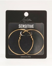 Lovisa - Gold Plated Surgical Steel Classic Hoop Earrings 60MM