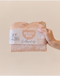 Sky Gazer - Scalloped Edge Beach Bag- Amber Bloom