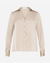 Forcast - Lila V-neck Satin Blouse