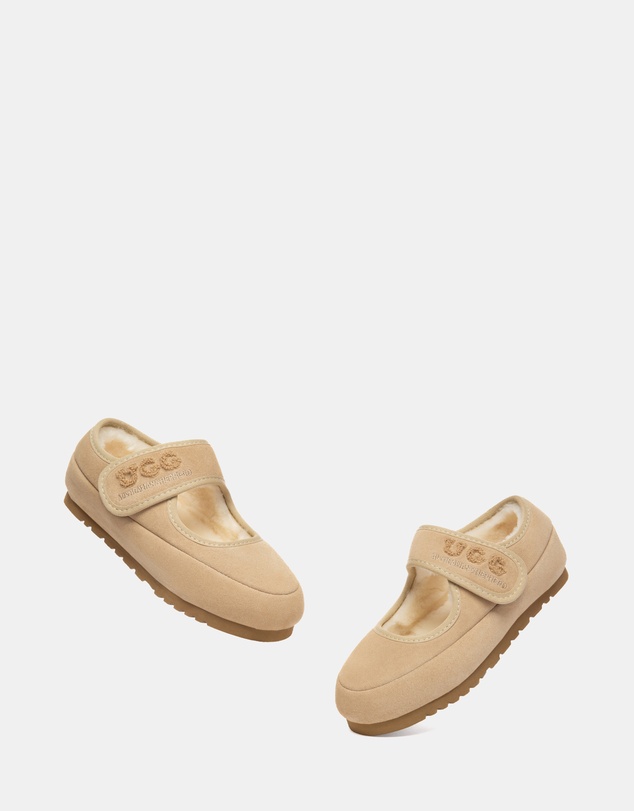 EVERAU - Australian Shepherd Ugg Velvi Kids Cow Suede Upper Loafer Oxfords Flats