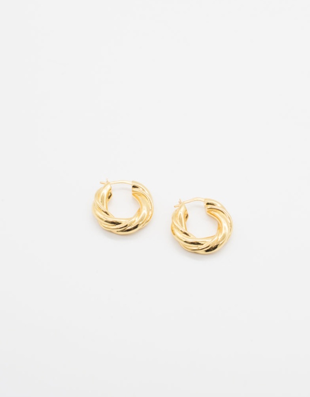 Style Addict - Mini Rope Earrings - 14K Gold Plated