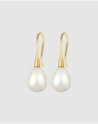 Elli Jewelry - Earrings Drop Classic with Shell Core Beads in 925 Sterling Silver Gold Plated