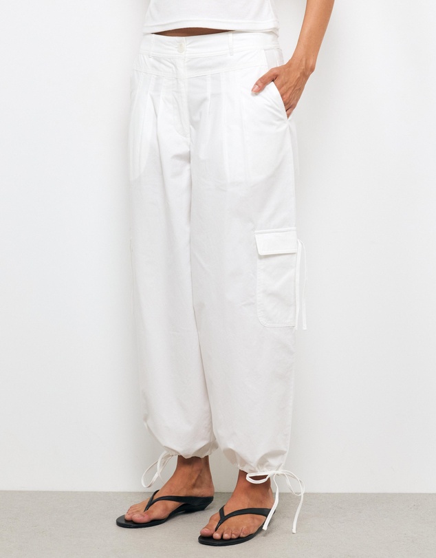 AERE - Cargo Tie Detail Barrel Leg Pants
