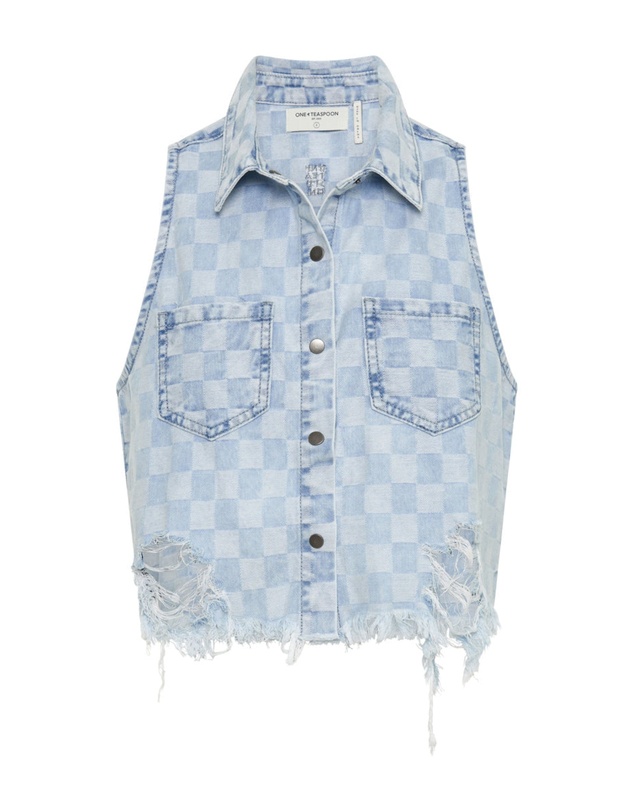 ONE TEASPOON - Checkmate Denim Braxton Top