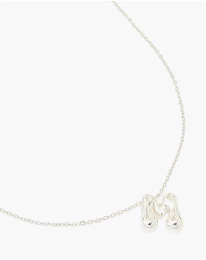 Lovisa - Waterproof Stainless Steel Large Bubble Letter M Necklace