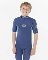 Rip Curl - Boys Dawn Patrol Short Sleeve 2mm Back Zip Spring Suit Wetsuit