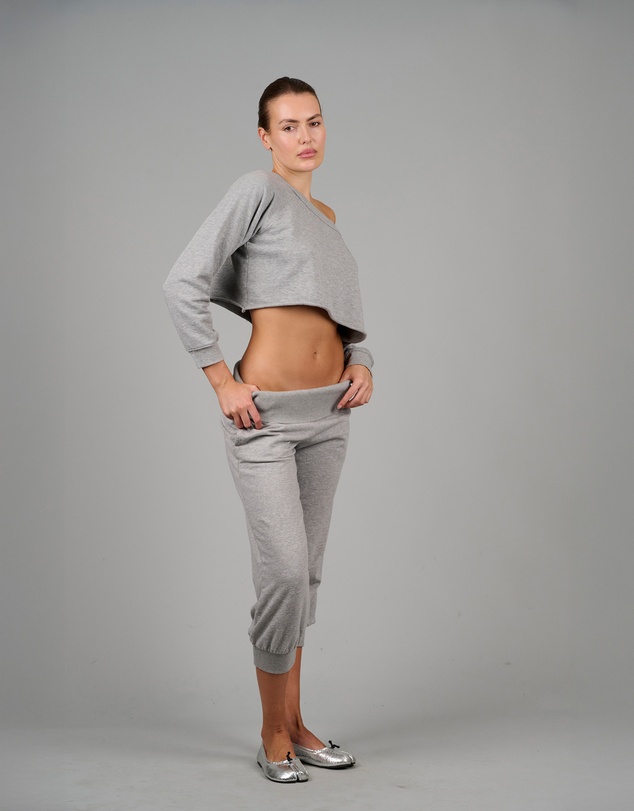 Love and Nostalgia - ‘Weekender’ Capri Track Pant - Grey Marl