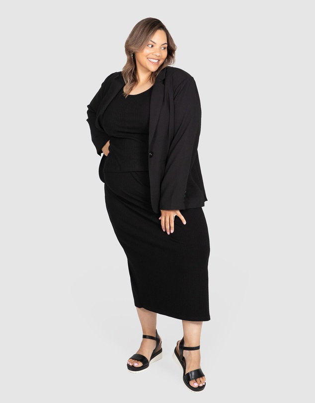 Love Your Wardrobe - Chelsea Rib Knit Midi Skirt