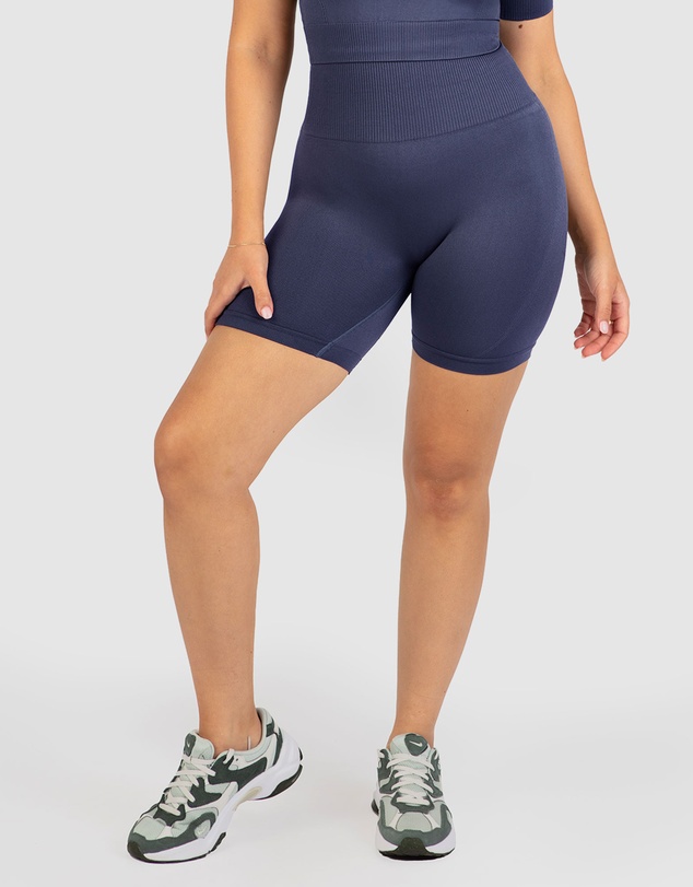 B Free Intimate Apparel - Double Racer Padded Sports Bra & High Waist Midi Biker Shorts Set