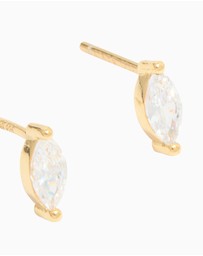 Lovisa - Gold Plated Sterling Silver Cubic Zirconia Marquise Earrings