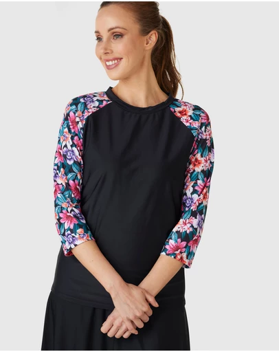 Modest Mermaid - Relaxed Fit Blush 3/4 Swim Top SPF50+