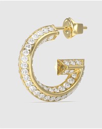 GUESS - Gold-Tone G Crystal Hoop Earrings