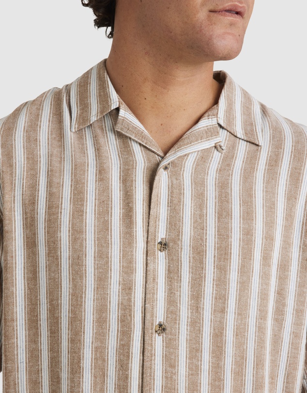 RVCA - Mens Beat Stripe Vintage Short Sleeve Shirt