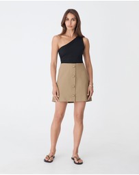 Forcast - Winnie A-line Button Skirt
