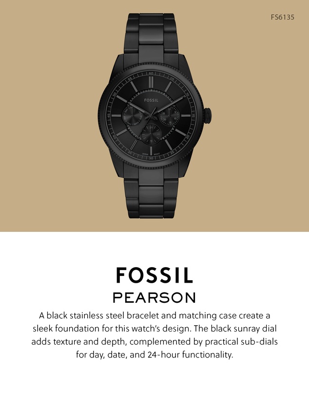 Fossil - Pearson Black Chronograph Watch