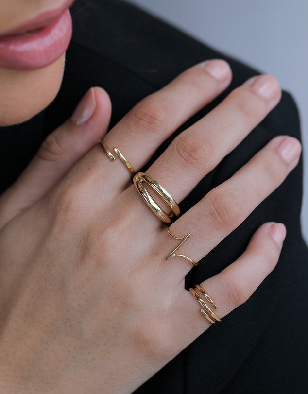Elli Jewelry - Adjustable Wrap Ring in Gold-Plated 925 Silver