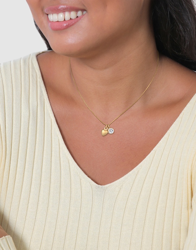 Elli Jewelry - Necklace Crystal Heart 925 Sterling Silver Gold-Plated