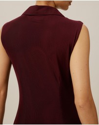 Tussah - Sleeveless Jersey Button Up Dress
