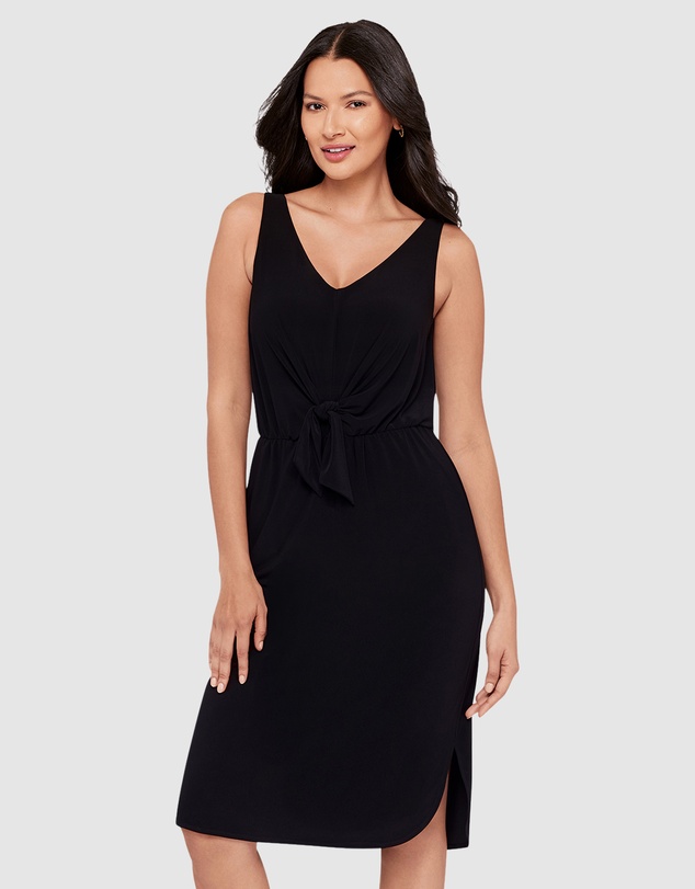 Miraclesuit Shapewear - Tali Sleeveless Knot Waist Shaping Dress With Pockets