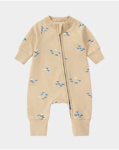 Susukoshi - Terry Relaxed Zip Suit. School of Fish