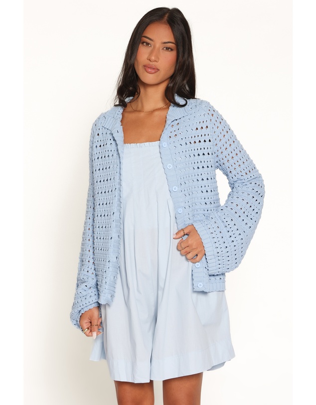 Petal & Pup - Delphine Crochet Cardigan - Blue