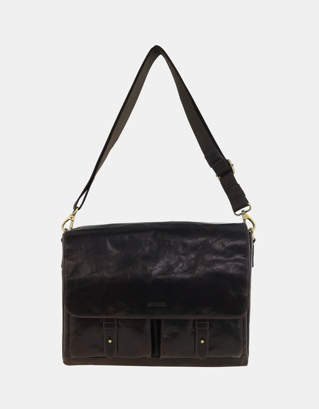 Pierre Cardin - Pierre Cardin Men's Leather Refined Messenger/Computer Bag