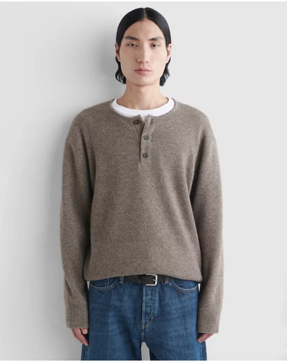 COS - Knitted Merino-Yak Henley Top