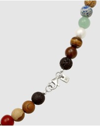 Kuzzoi - ICONIC EXCLUSIVE - Necklace Men Gemstones Pearl 925 Sterling Silver