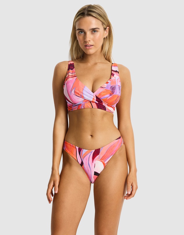 Sea Level Australia - Neon Wave Cross Front Multifit Bra Top