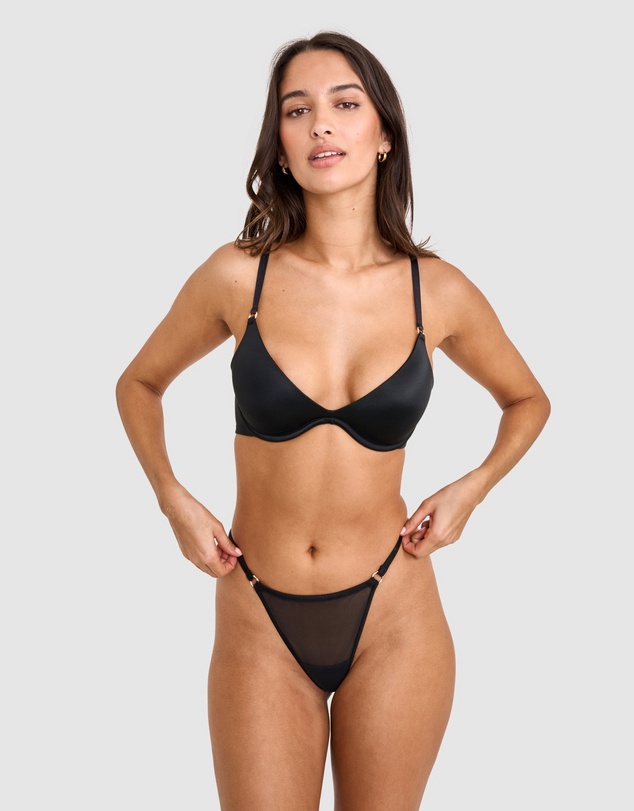 Bras N Things - Sexy Basics Push Up Scoop Bra - Black