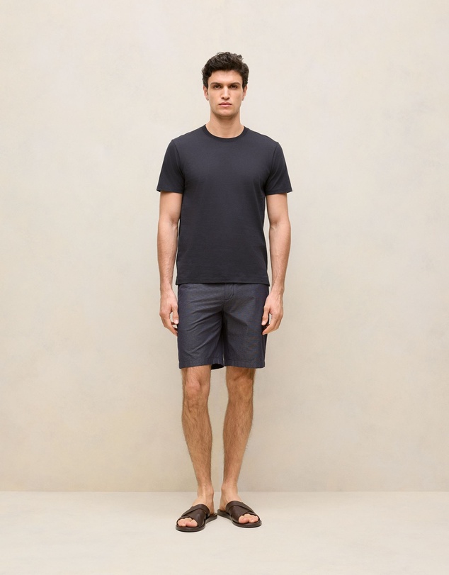 Trenery - Yarn Dyed Cotton Stripe Short in Navy