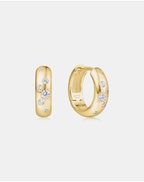 Ania Haie - Ania Haie Gold Small Chubby Sparkling Huggie Hoop Earrings