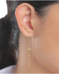 Elli Jewelry - Frangipani Drop Earrings in Gold-Plated 925 Sterling Silver