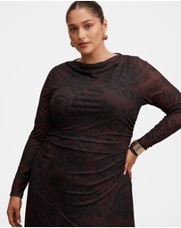 Forever New Curve - Minnie Curve Long Sleeves Midi Dress
