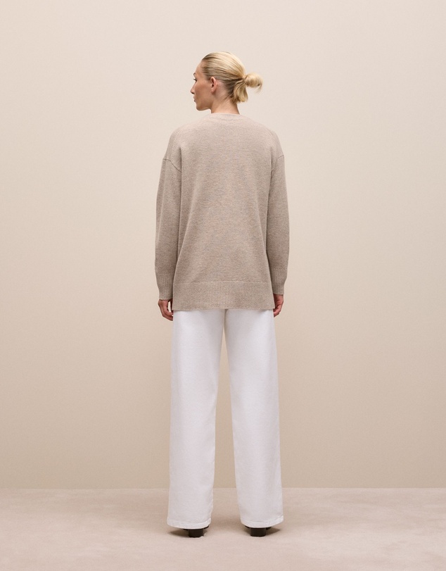 Trenery - Merino Relaxed Cardigan in Fawn