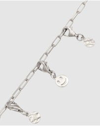 Kuzzoi - ICONIC EXCLUSIVE - Bracelet Male Smiling Face Long Link Chain 925 Sterling Silver