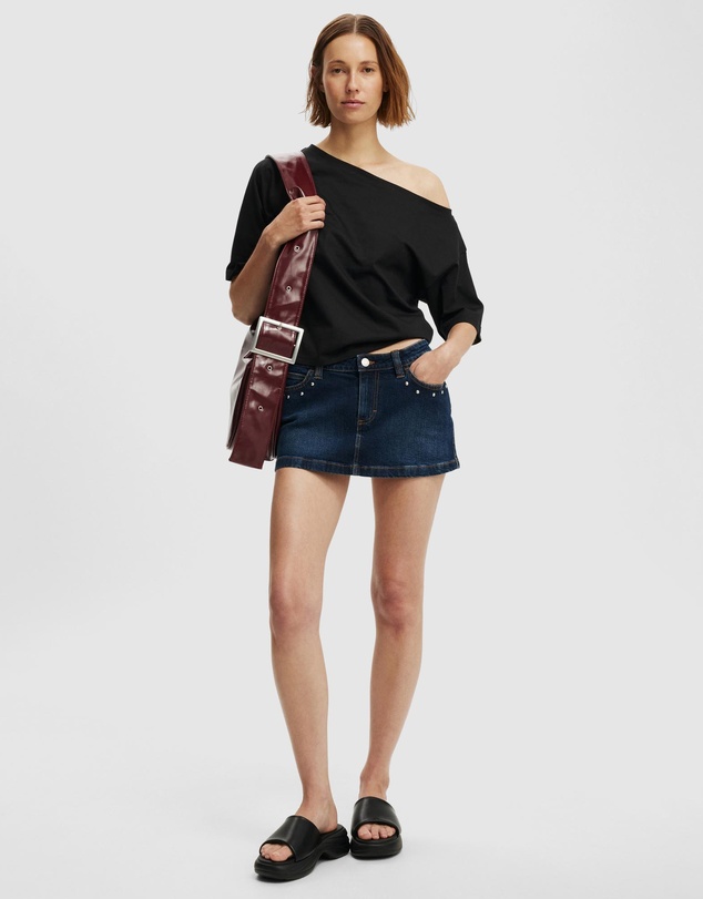 Cotton On - Micro Low Denim Skirt