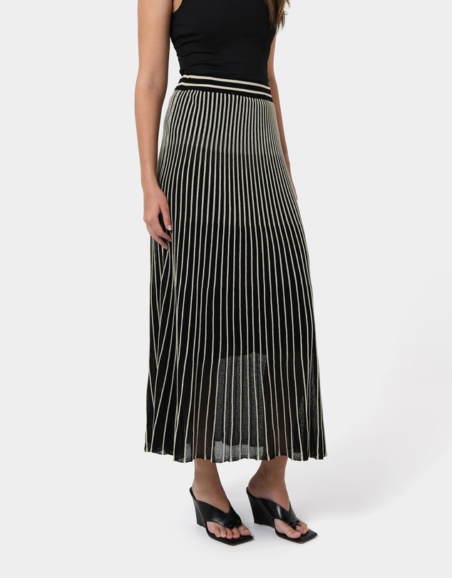 Forcast - Lucy Pleat Knit Midi Skirt