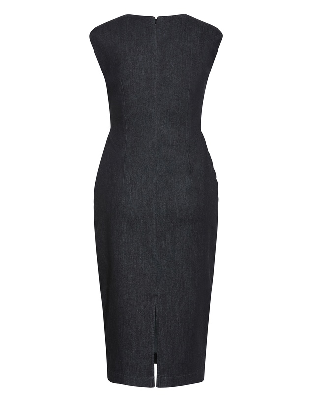 City Chic - Twist Detail Denim Midi Dress