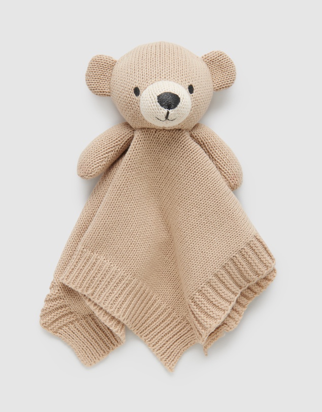 Purebaby - Knitted Bear Comforter-Babies