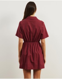 Atmos&Here - Remi Linen Blend Mini Shirt Dress