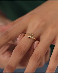 Elli Jewelry - Ring Minimalist 925 Sterling Silver Gold-Plated