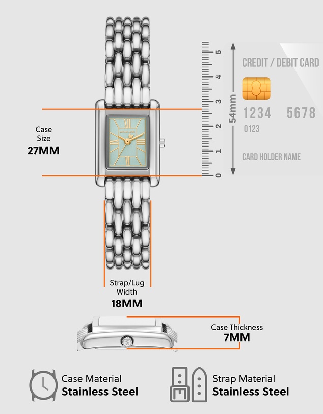 Michael Kors - Essex Silver Tone Analogue Watch
