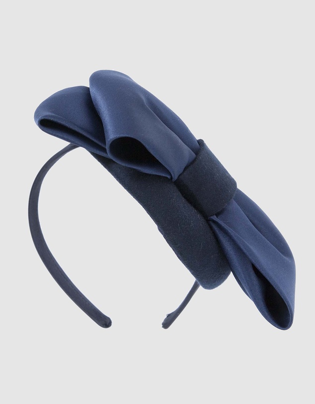 Max Alexander - Felt Navy Winter Pillbox Fascinator with Bow