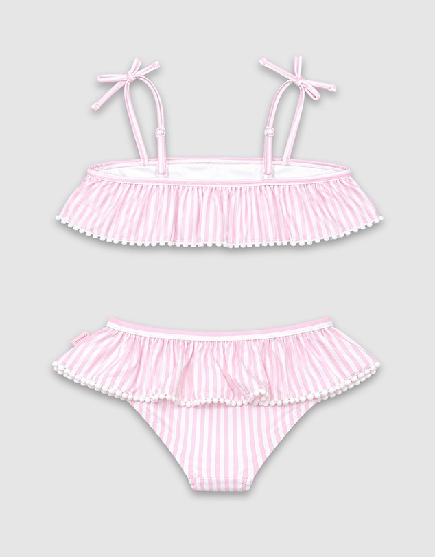 Seafolly - Stripe Embroidery Frill Bikini Set - Kids