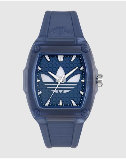 adidas Originals - City Tech Five Crystal 44mm Blue Resin Strap Watch